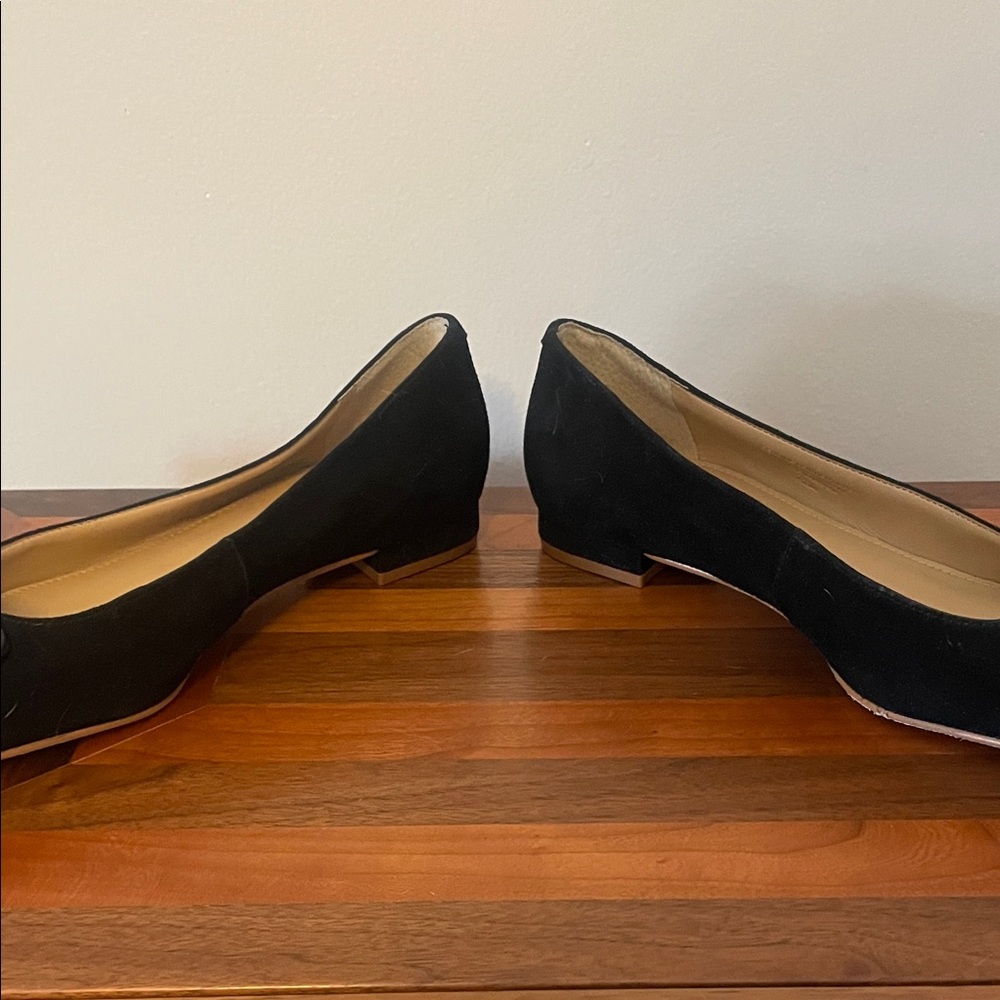 Talbots Black Suede Flats with Buckle - Picture 5 of 7